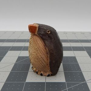 Artesania Rinconada Penguin Hand Carved Figurine Art Pottery Uruguay Vtg Signed